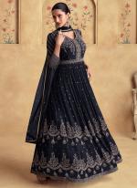 Georgette Black Wedding Wear Sequins Work Readymade Anarkali Suit